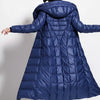 Longue doudoune imperméable bleu marine