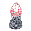Maillots de Bain Vintage motif Vichy rouge et noir