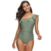 Maillot de bain une pièce à volant menthe