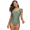 Maillot de bain une pièce à volant menthe