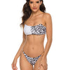 Maillots de Bain Vintage - Bikini blanc imprimé léopard