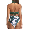 Maillots de Bain Vintage vert à taille haute