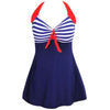 Maillots de Bain Vintage - Tankini bicolore bleu et rouge