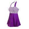 Maillots de Bain Vintage - Tankini violet à rayures