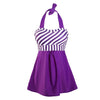 Maillots de Bain Vintage - Tankini violet à rayures