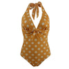 Maillot de bain une pièce jaune à pois