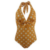 Maillot de bain une pièce jaune à pois