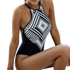 Maillot de bain une pièce bicolore noir et blanc