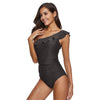 Maillot de bain une pièce avec volant noir