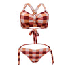 Maillots de bain vintage motif vichy rouge
