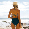 Maillots de Bain Vintage à volants et motif palmes