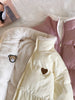 Manteau chaud réversible motifs cœur et ourson