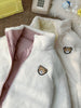 Manteau chaud réversible motifs cœur et ourson