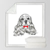 Plaid blanc avec motif chien