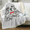 Plaid blanc avec motif chien