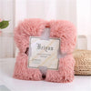 Plaid en fausse fourrure vieux rose