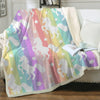 Plaid multicolore licorne galop