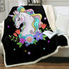 Plaid noir charmante licorne