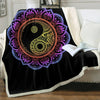 Plaid noir mandala Yin et Yang multicolore