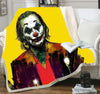 Plaid polaire jaune avec imprimé Joker