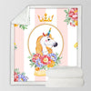 Plaid rose portrait licorne