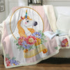 Plaid rose portrait licorne