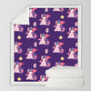 Plaid violet licorne