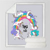 Plaid violet licorne yoga