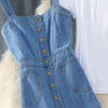 Robe salopette en jean à boutonnière
