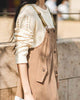 Robe salopette longue en velours côtelé
