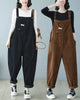 Salopette large en velours pour femme