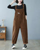 Salopette large en velours pour femme