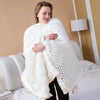 Plaid grosse maille blanc